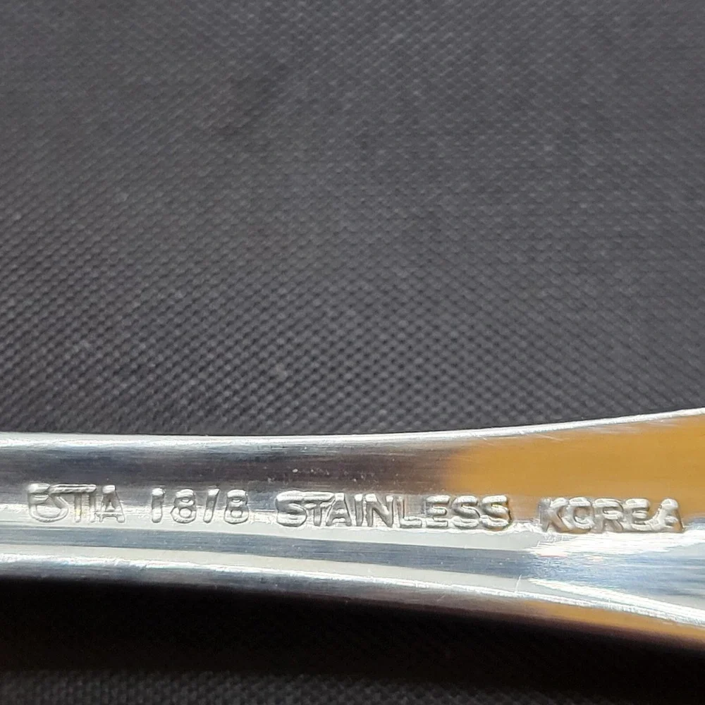 Baroque By Estia Four‎ Salad Forks 18/8 Stainless Korea Flatware Vintage Retired
